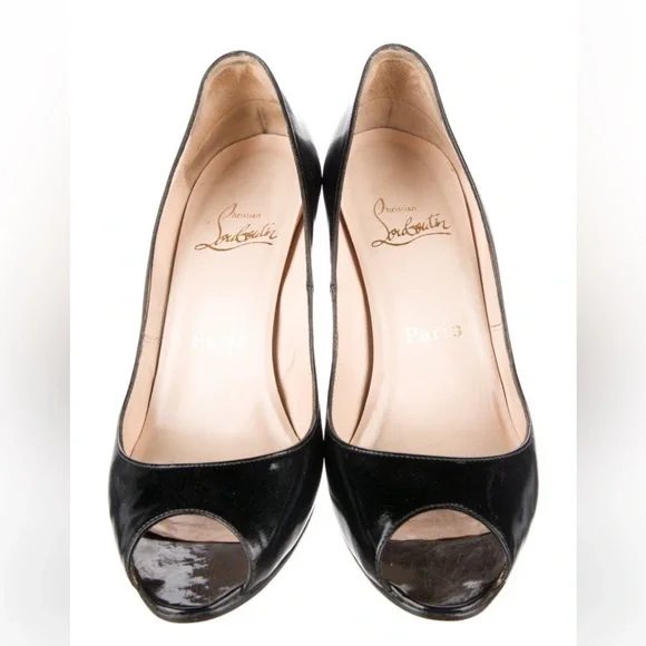 Christian Louboutin Patent Leather Peep Toe Pumps - Picture 2 of 5